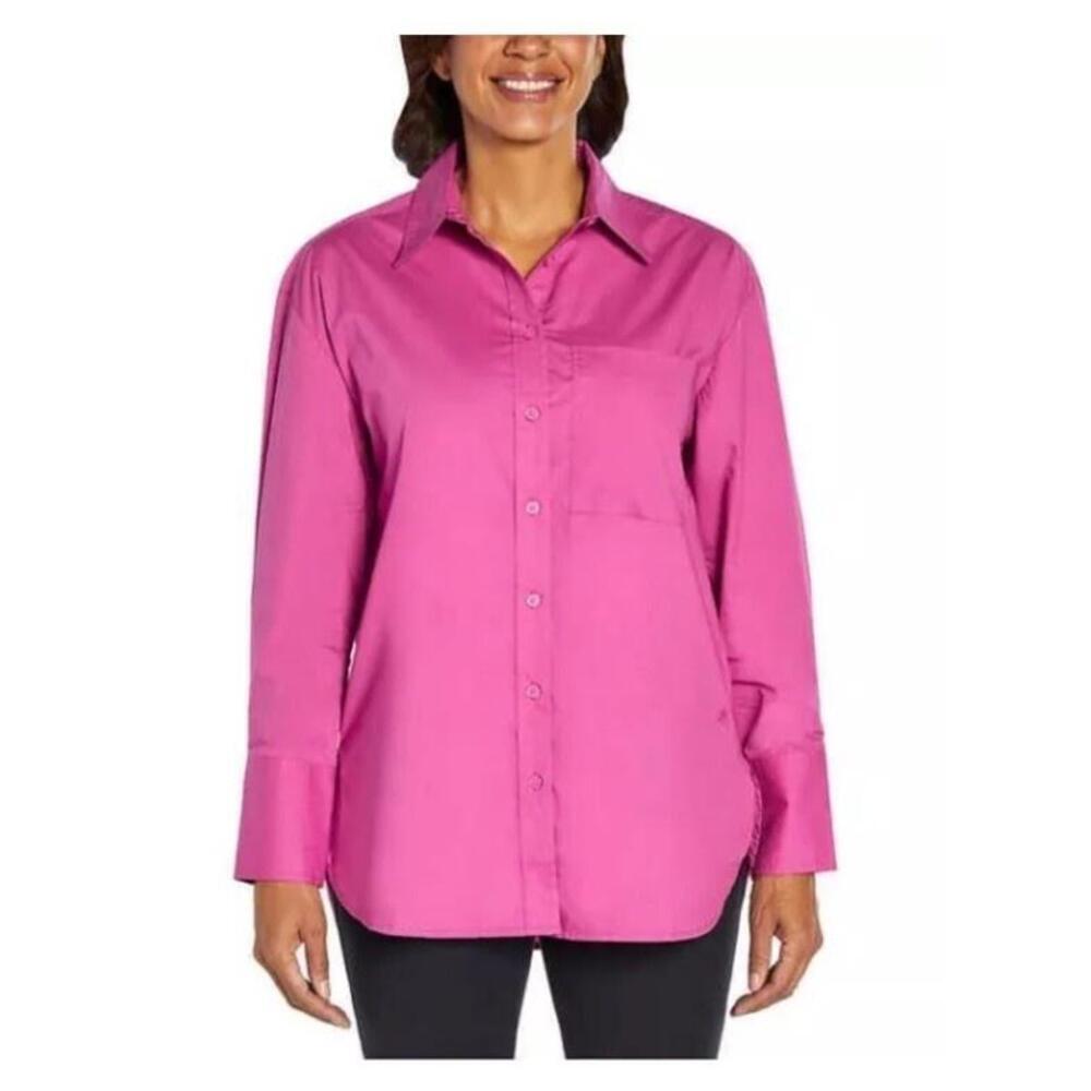 Banana Republic Ladies Button Front Shirt, Pink, Small AJ9
